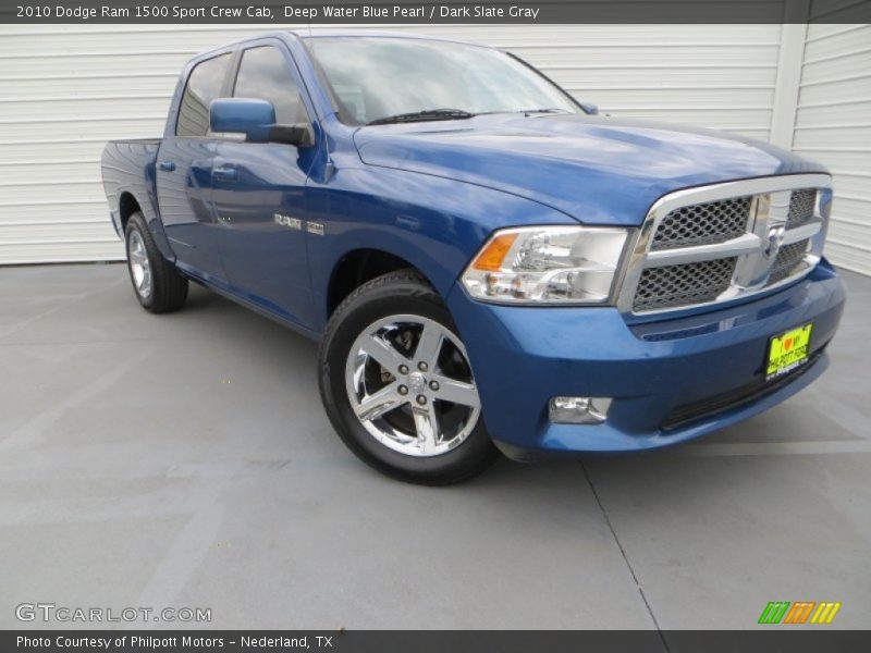 Deep Water Blue Pearl / Dark Slate Gray 2010 Dodge Ram 1500 Sport Crew Cab