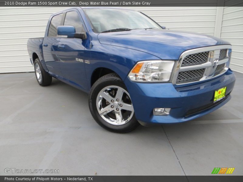 Deep Water Blue Pearl / Dark Slate Gray 2010 Dodge Ram 1500 Sport Crew Cab