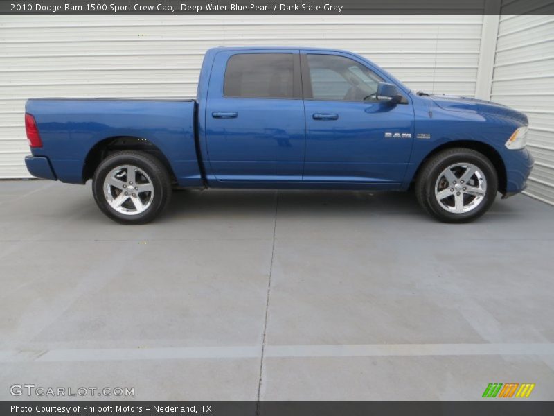 Deep Water Blue Pearl / Dark Slate Gray 2010 Dodge Ram 1500 Sport Crew Cab