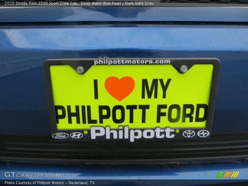 Deep Water Blue Pearl / Dark Slate Gray 2010 Dodge Ram 1500 Sport Crew Cab