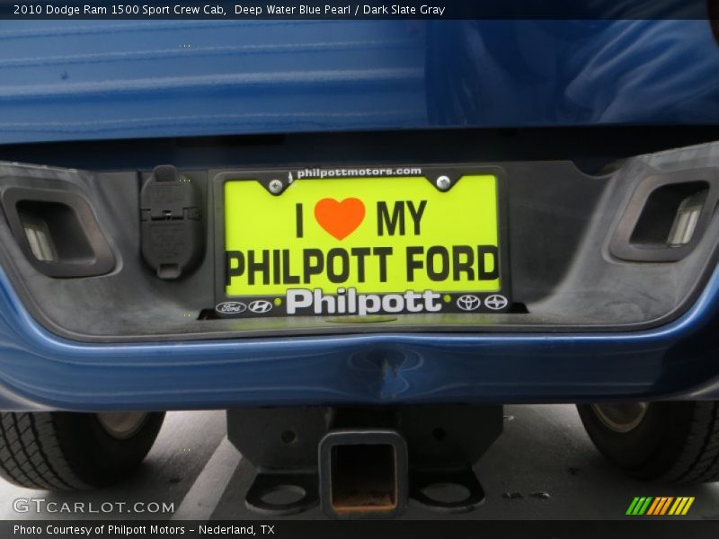 Deep Water Blue Pearl / Dark Slate Gray 2010 Dodge Ram 1500 Sport Crew Cab