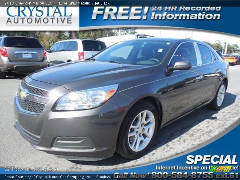 Taupe Gray Metallic / Jet Black 2013 Chevrolet Malibu ECO