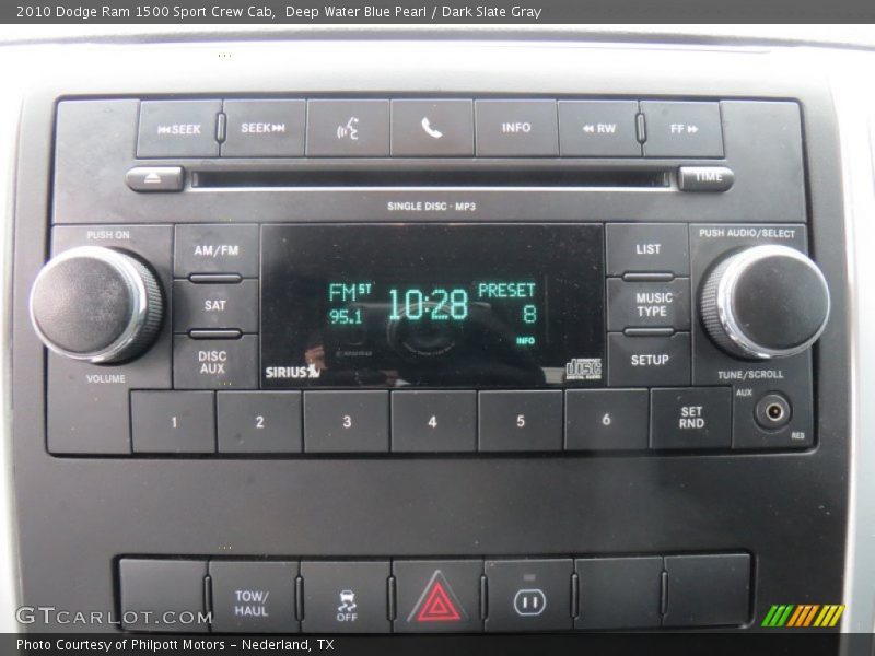Deep Water Blue Pearl / Dark Slate Gray 2010 Dodge Ram 1500 Sport Crew Cab