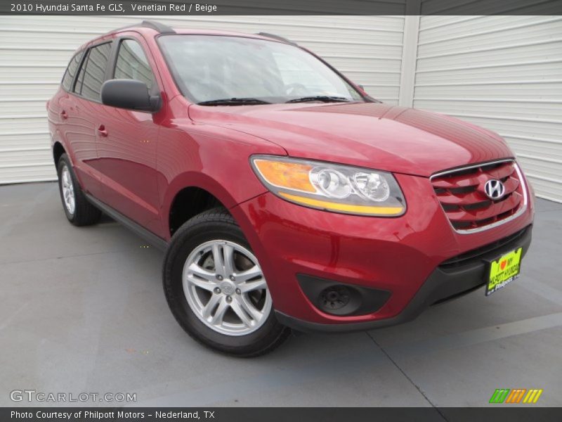 Venetian Red / Beige 2010 Hyundai Santa Fe GLS