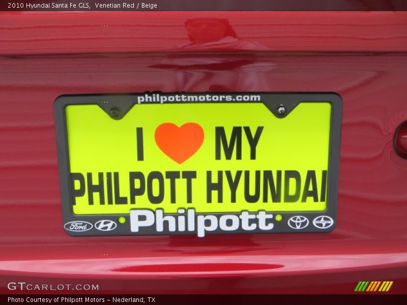Venetian Red / Beige 2010 Hyundai Santa Fe GLS