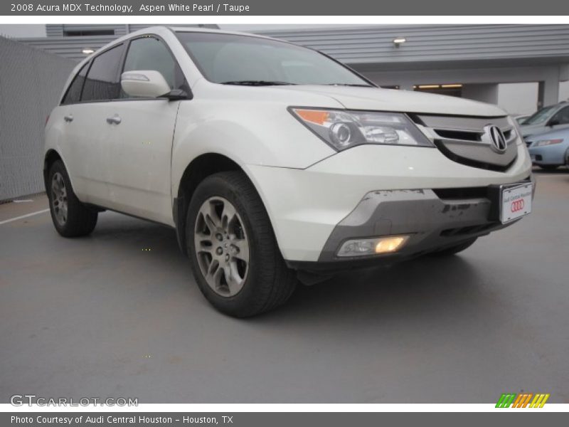 Aspen White Pearl / Taupe 2008 Acura MDX Technology