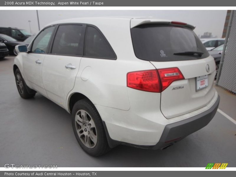 Aspen White Pearl / Taupe 2008 Acura MDX Technology