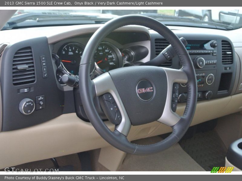 Onyx Black / Very Dark Cashmere/Light Cashmere 2013 GMC Sierra 1500 SLE Crew Cab