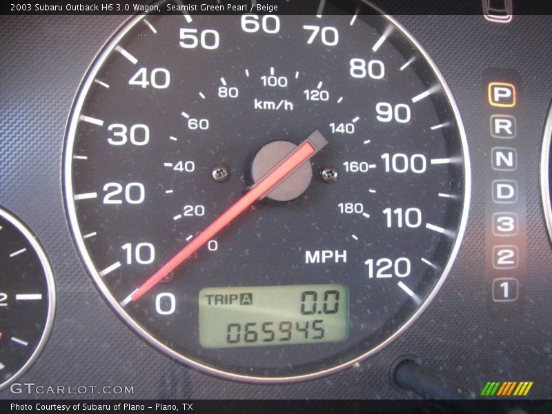 Seamist Green Pearl / Beige 2003 Subaru Outback H6 3.0 Wagon
