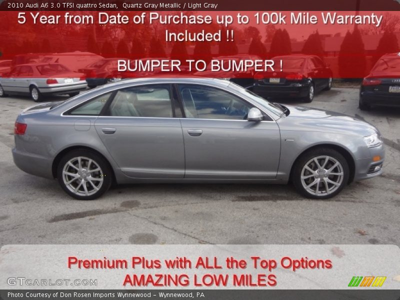 Quartz Gray Metallic / Light Gray 2010 Audi A6 3.0 TFSI quattro Sedan