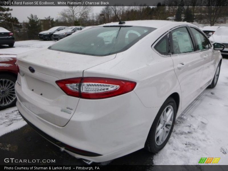 White Platinum / Charcoal Black 2014 Ford Fusion SE EcoBoost