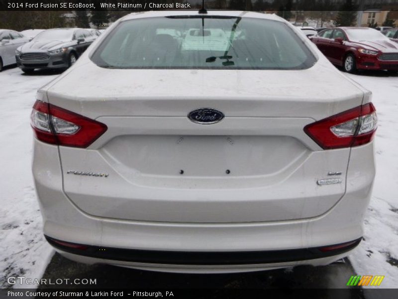 White Platinum / Charcoal Black 2014 Ford Fusion SE EcoBoost
