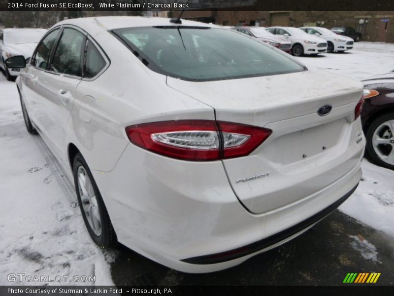 White Platinum / Charcoal Black 2014 Ford Fusion SE EcoBoost