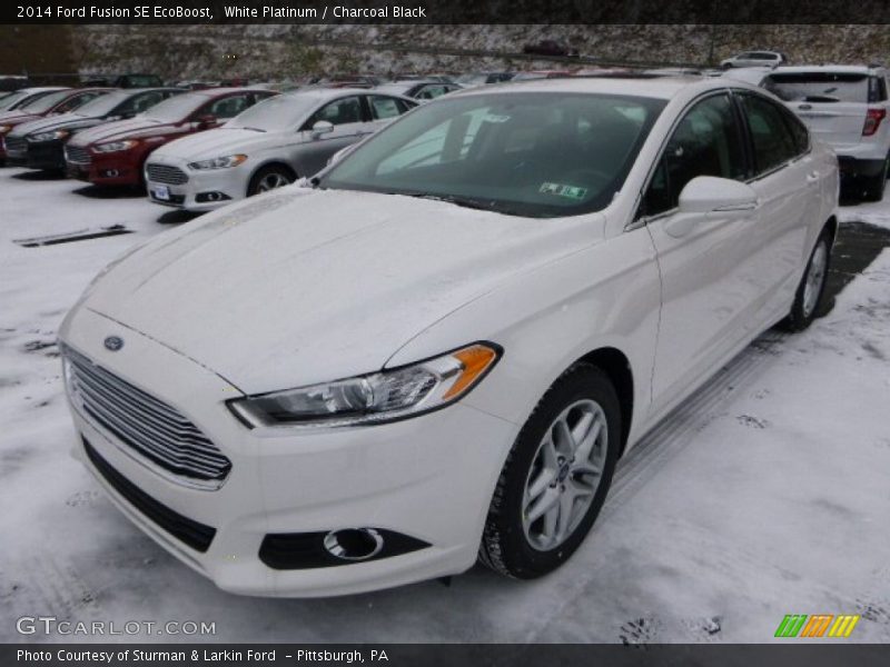 White Platinum / Charcoal Black 2014 Ford Fusion SE EcoBoost