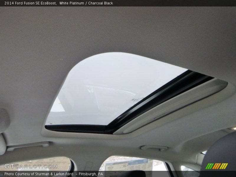 White Platinum / Charcoal Black 2014 Ford Fusion SE EcoBoost
