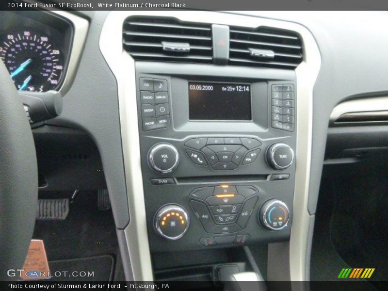 White Platinum / Charcoal Black 2014 Ford Fusion SE EcoBoost