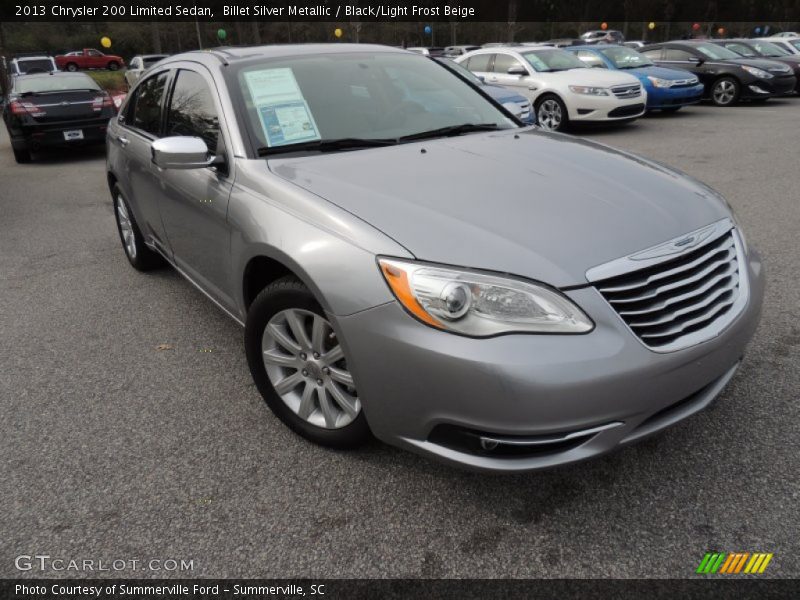 Billet Silver Metallic / Black/Light Frost Beige 2013 Chrysler 200 Limited Sedan