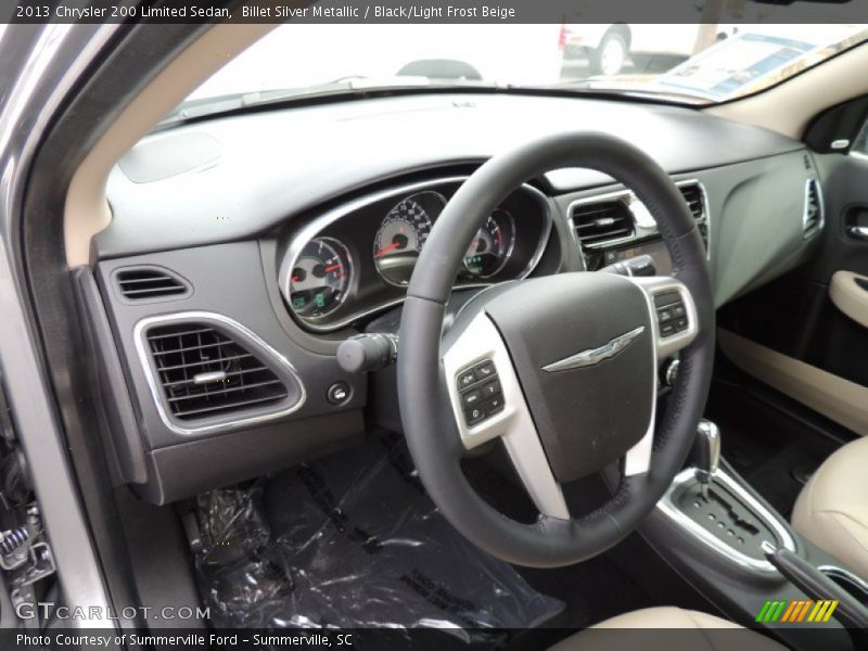 Billet Silver Metallic / Black/Light Frost Beige 2013 Chrysler 200 Limited Sedan