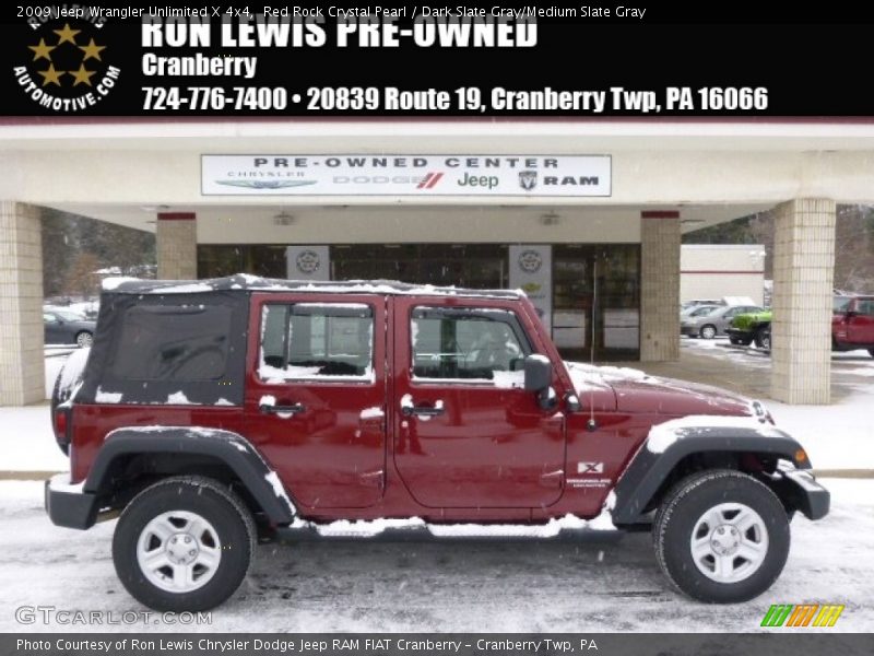 Red Rock Crystal Pearl / Dark Slate Gray/Medium Slate Gray 2009 Jeep Wrangler Unlimited X 4x4