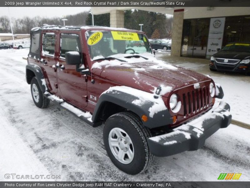 Red Rock Crystal Pearl / Dark Slate Gray/Medium Slate Gray 2009 Jeep Wrangler Unlimited X 4x4
