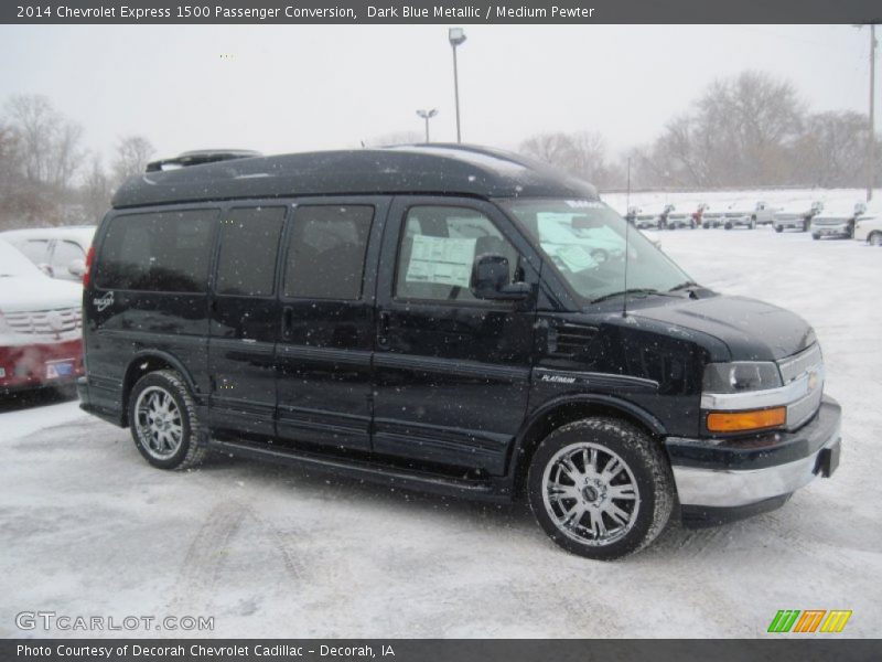 Dark Blue Metallic / Medium Pewter 2014 Chevrolet Express 1500 Passenger Conversion