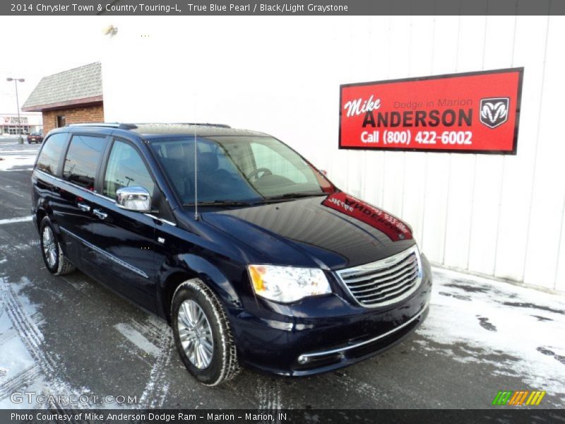 True Blue Pearl / Black/Light Graystone 2014 Chrysler Town & Country Touring-L