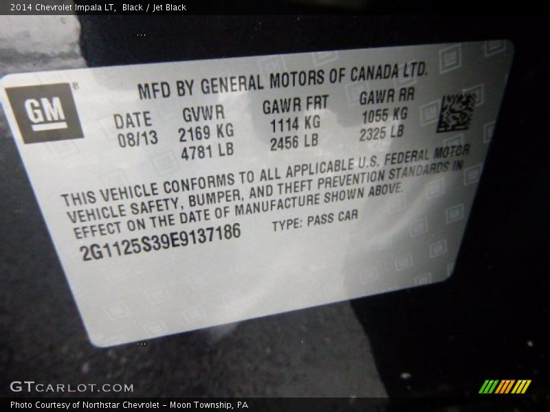 Black / Jet Black 2014 Chevrolet Impala LT