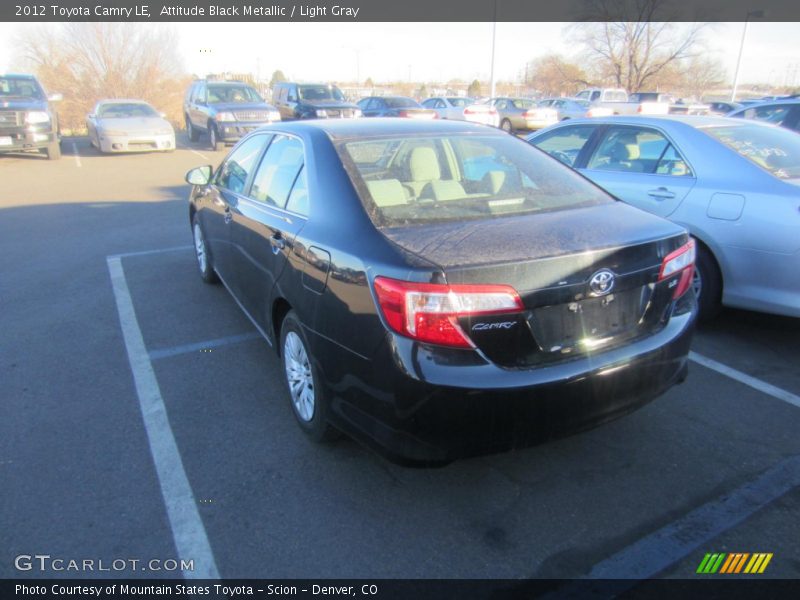 Attitude Black Metallic / Light Gray 2012 Toyota Camry LE