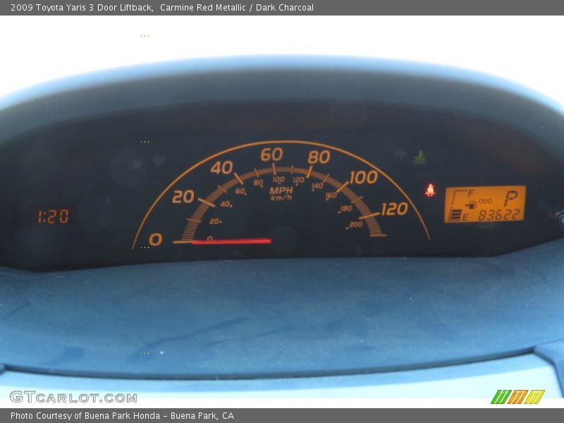 Carmine Red Metallic / Dark Charcoal 2009 Toyota Yaris 3 Door Liftback