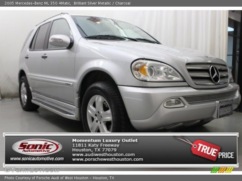 Brilliant Silver Metallic / Charcoal 2005 Mercedes-Benz ML 350 4Matic