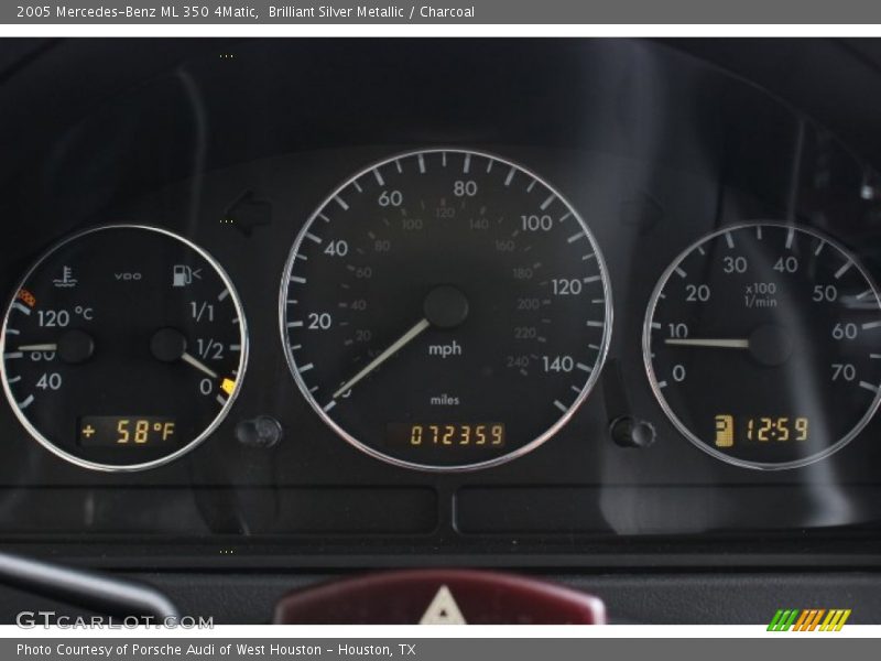 Brilliant Silver Metallic / Charcoal 2005 Mercedes-Benz ML 350 4Matic
