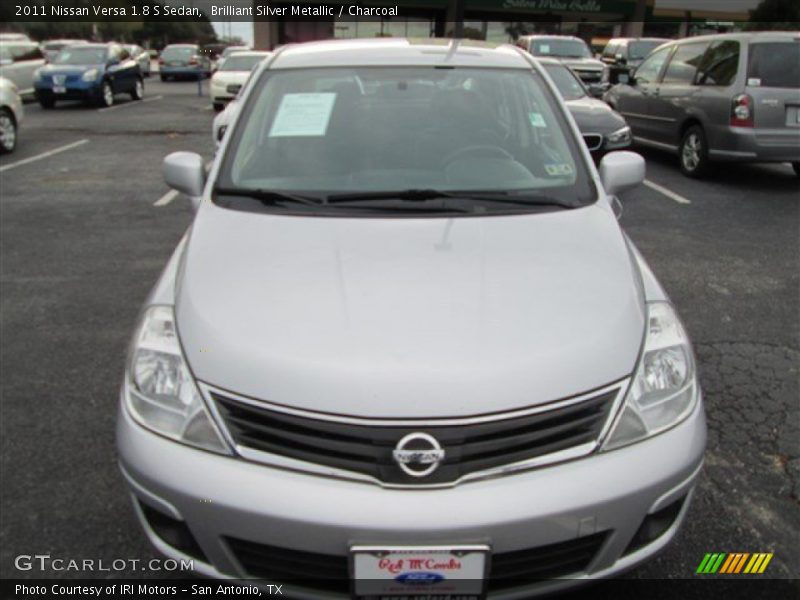 Brilliant Silver Metallic / Charcoal 2011 Nissan Versa 1.8 S Sedan