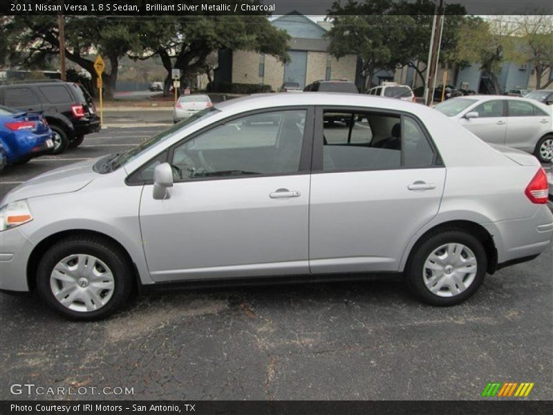 Brilliant Silver Metallic / Charcoal 2011 Nissan Versa 1.8 S Sedan