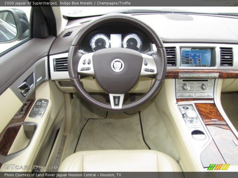 Indigo Blue Metallic / Champagne/Truffle 2009 Jaguar XF Supercharged