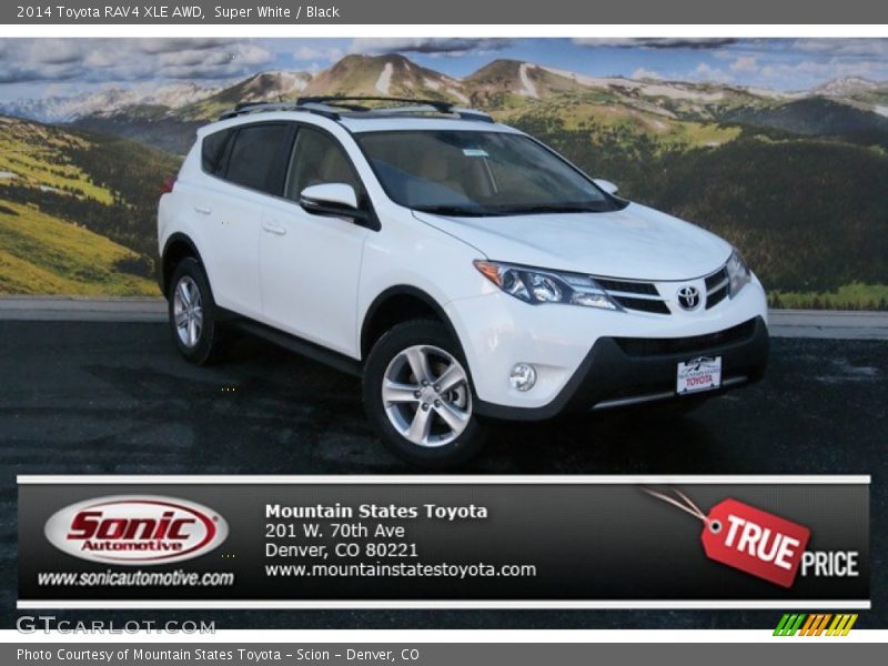 Super White / Black 2014 Toyota RAV4 XLE AWD