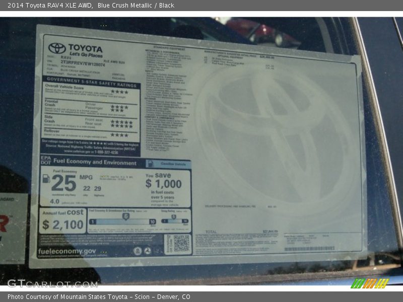 Blue Crush Metallic / Black 2014 Toyota RAV4 XLE AWD
