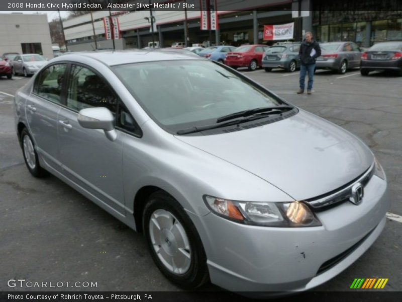 Alabaster Silver Metallic / Blue 2008 Honda Civic Hybrid Sedan