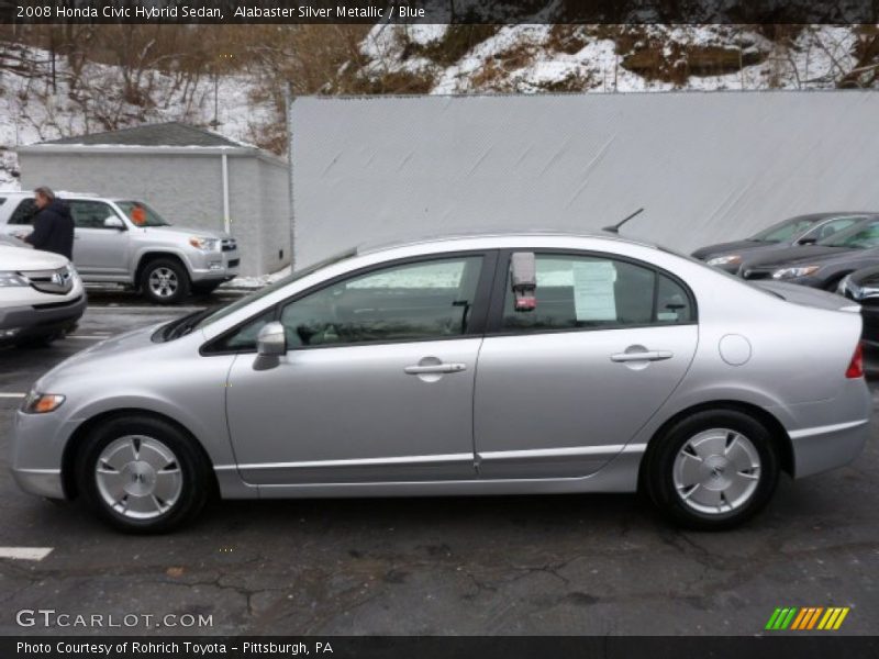 Alabaster Silver Metallic / Blue 2008 Honda Civic Hybrid Sedan