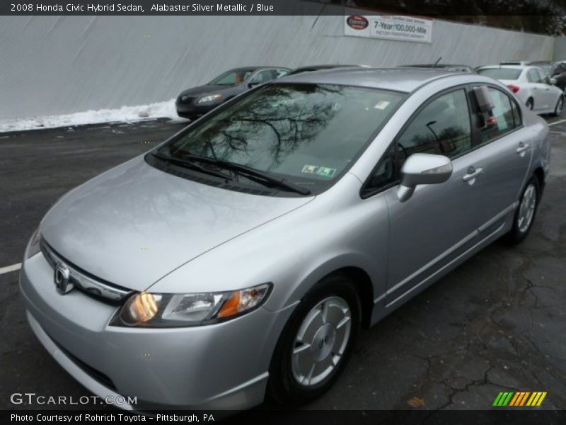 Alabaster Silver Metallic / Blue 2008 Honda Civic Hybrid Sedan