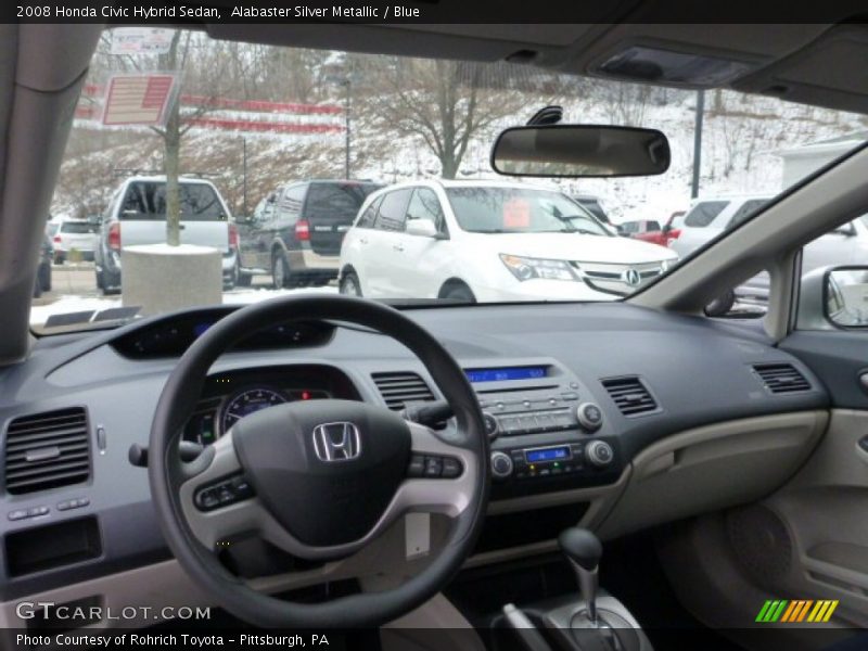 Alabaster Silver Metallic / Blue 2008 Honda Civic Hybrid Sedan