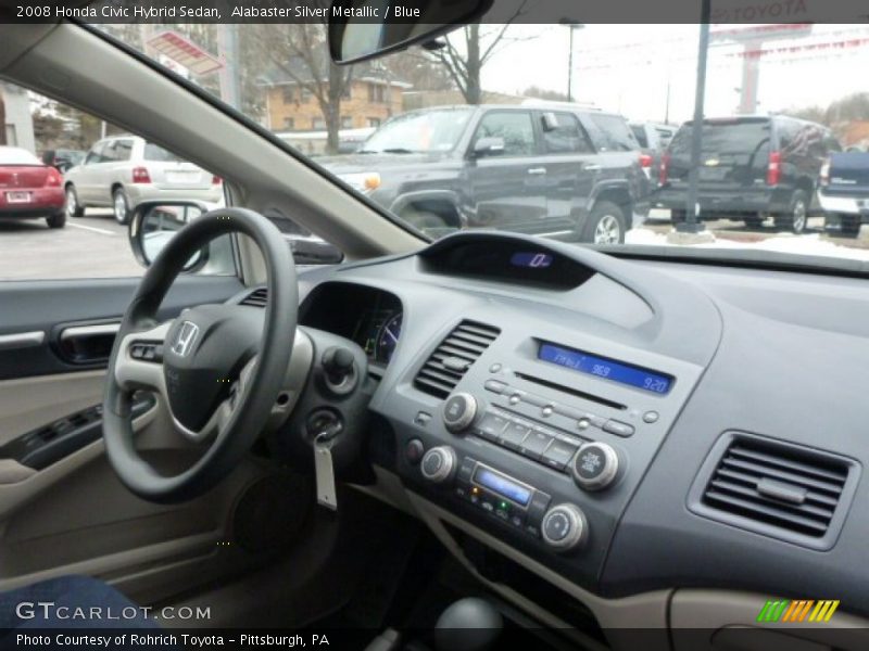 Alabaster Silver Metallic / Blue 2008 Honda Civic Hybrid Sedan
