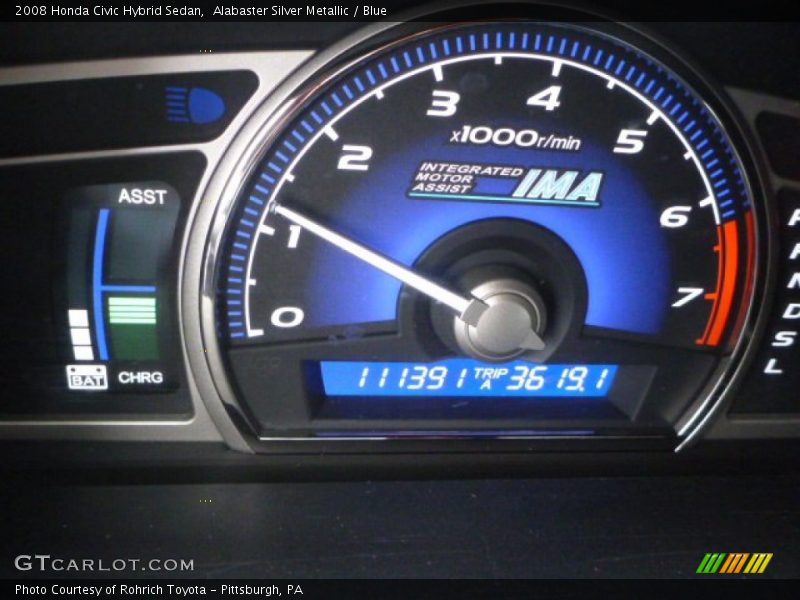 Alabaster Silver Metallic / Blue 2008 Honda Civic Hybrid Sedan