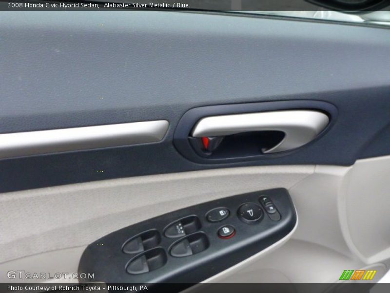 Alabaster Silver Metallic / Blue 2008 Honda Civic Hybrid Sedan