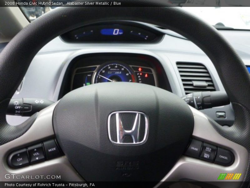 Alabaster Silver Metallic / Blue 2008 Honda Civic Hybrid Sedan