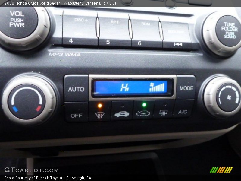 Controls of 2008 Civic Hybrid Sedan