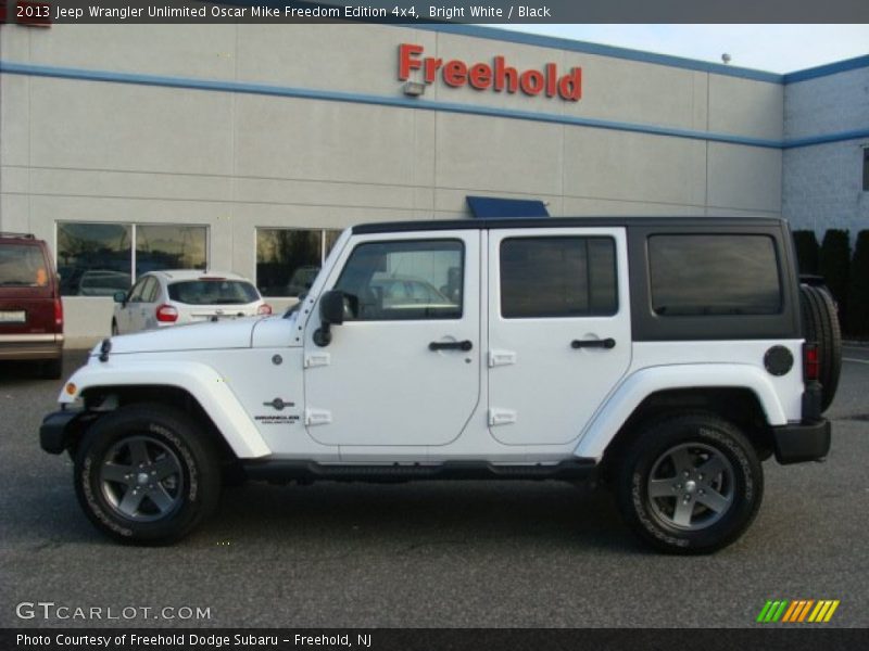 Bright White / Black 2013 Jeep Wrangler Unlimited Oscar Mike Freedom Edition 4x4