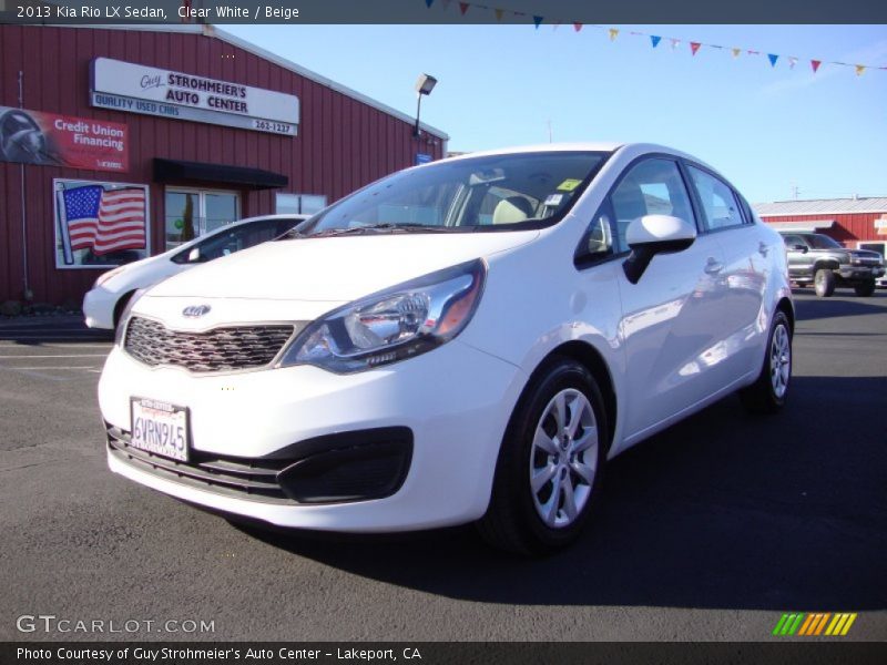 Clear White / Beige 2013 Kia Rio LX Sedan