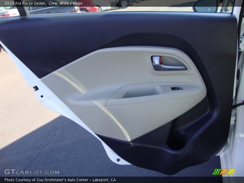 Clear White / Beige 2013 Kia Rio LX Sedan