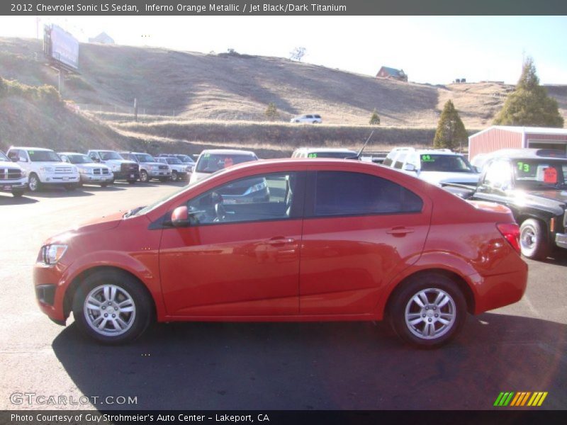 Inferno Orange Metallic / Jet Black/Dark Titanium 2012 Chevrolet Sonic LS Sedan