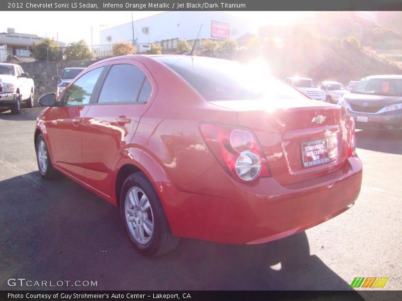 Inferno Orange Metallic / Jet Black/Dark Titanium 2012 Chevrolet Sonic LS Sedan